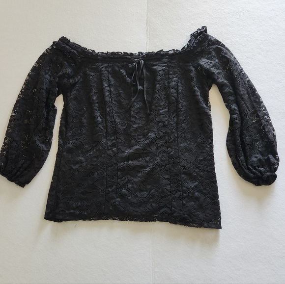 torrid Tops - Torrid Black Lace Off-Shoulder Blouse Fully Lined Size 2 Or 2X